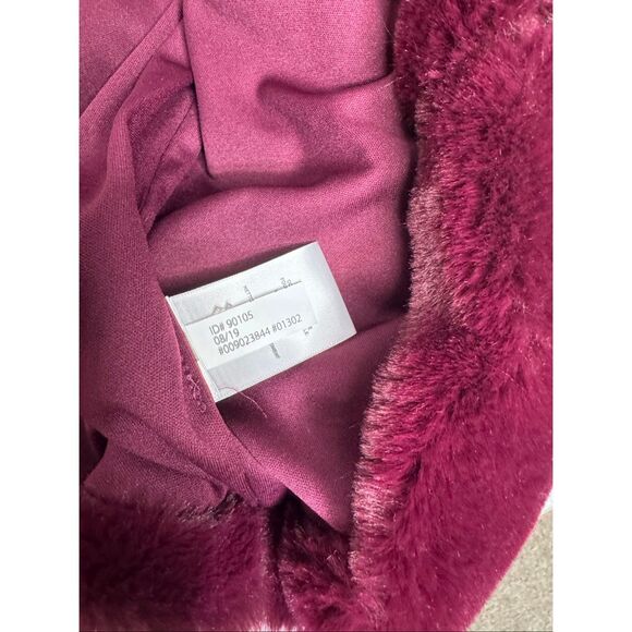 Express burgundy faux fur crop jacket size L - Picture 11 of 12
